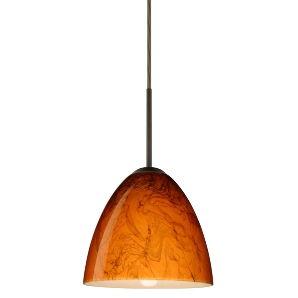 Besa Lighting Vila Cord Pendant, Habanero, Bronze Finish, 1x9W LED 1JT-4470HB-LED-BR - main